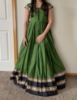Picture of Handloom Mangalagiri pure cotton Bottle Green long frock