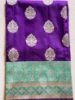 Picture of Beautiful brinjal colour Semi banaras silk saree