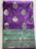Picture of Beautiful brinjal colour Semi banaras silk saree