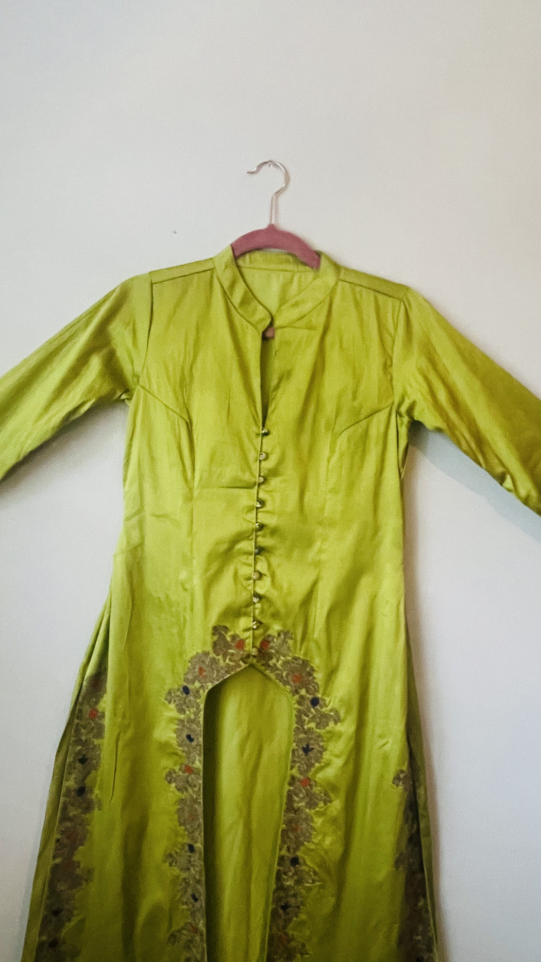 parrot green gown