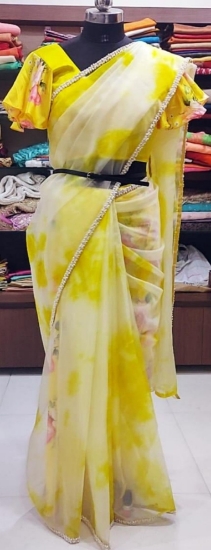 Picture of Brand new Organza saree with Ruffle blouse