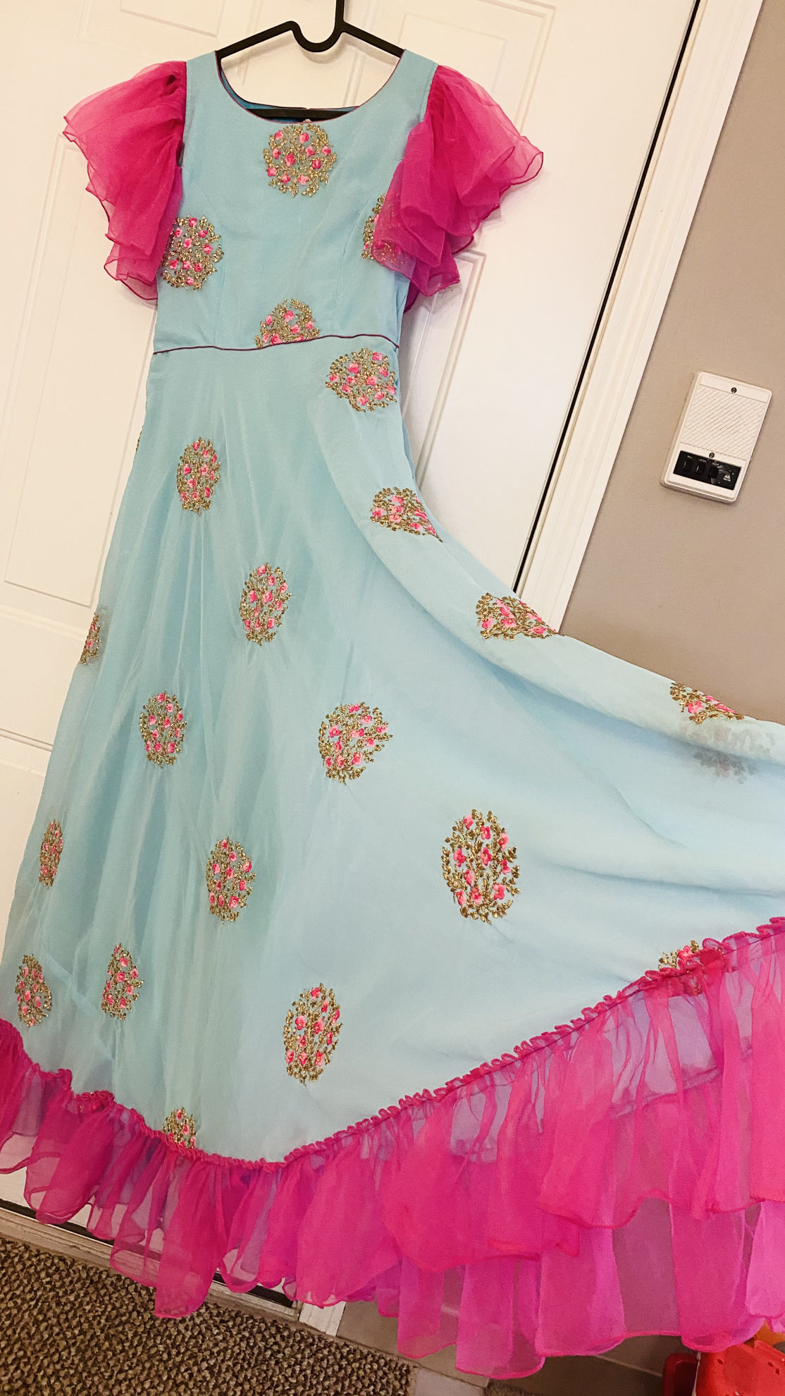 ruffle sleeves frock