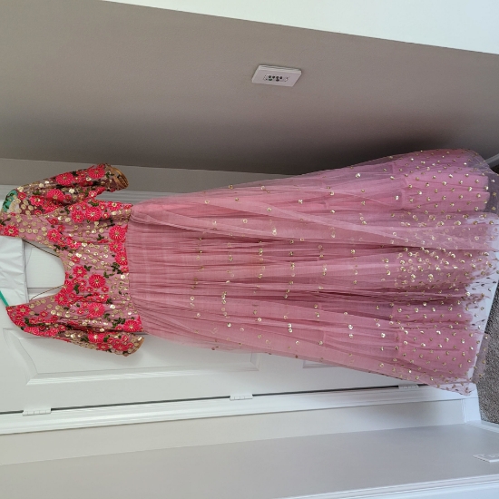 sequence long gown