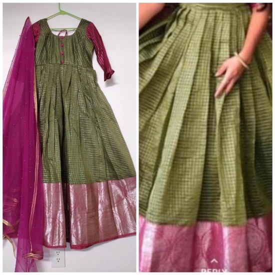silk gown with silk dupatta