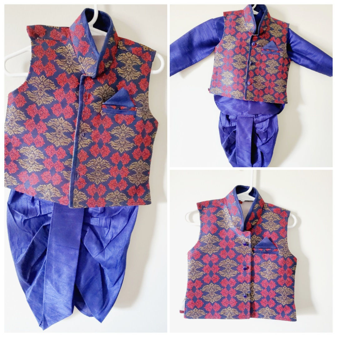PunarviAuthenticPreLovedSustainable3 Toddler boy kurta sets, 6 months