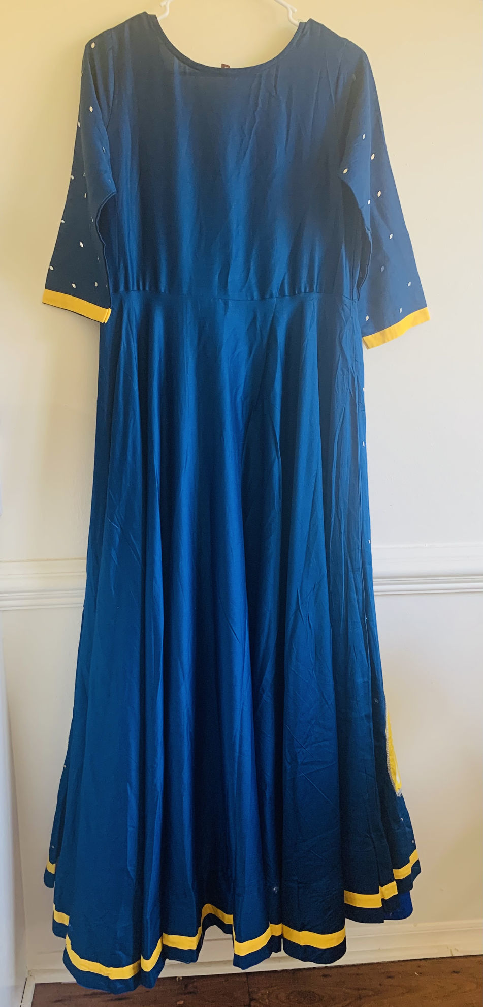 dark blue long frock design
