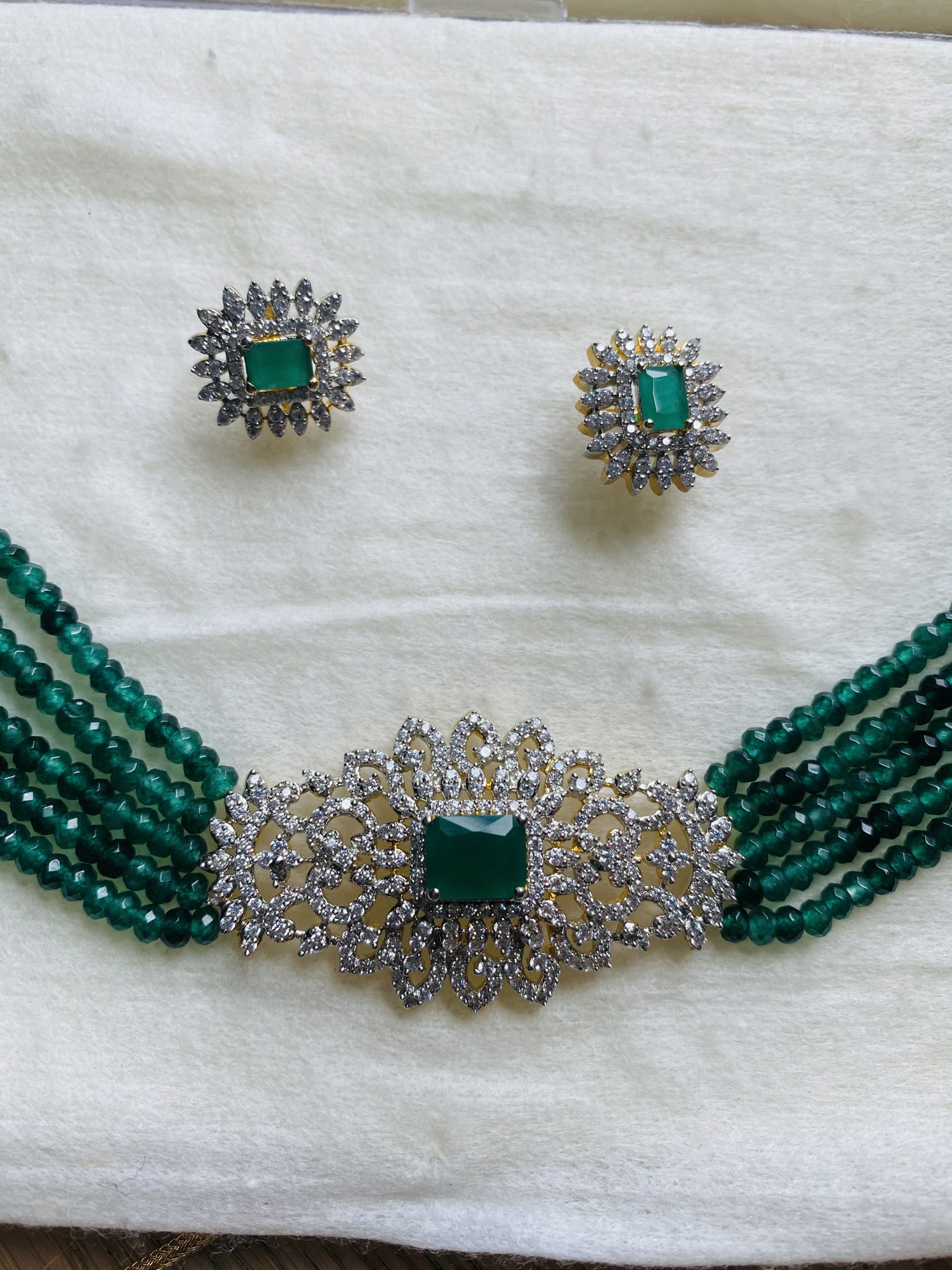 PunarviAuthenticPreLovedSustainableGreen Emerald choker