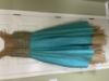 Picture of Stunning Dark Sea Green Long Frock with Gold yoke and bottom