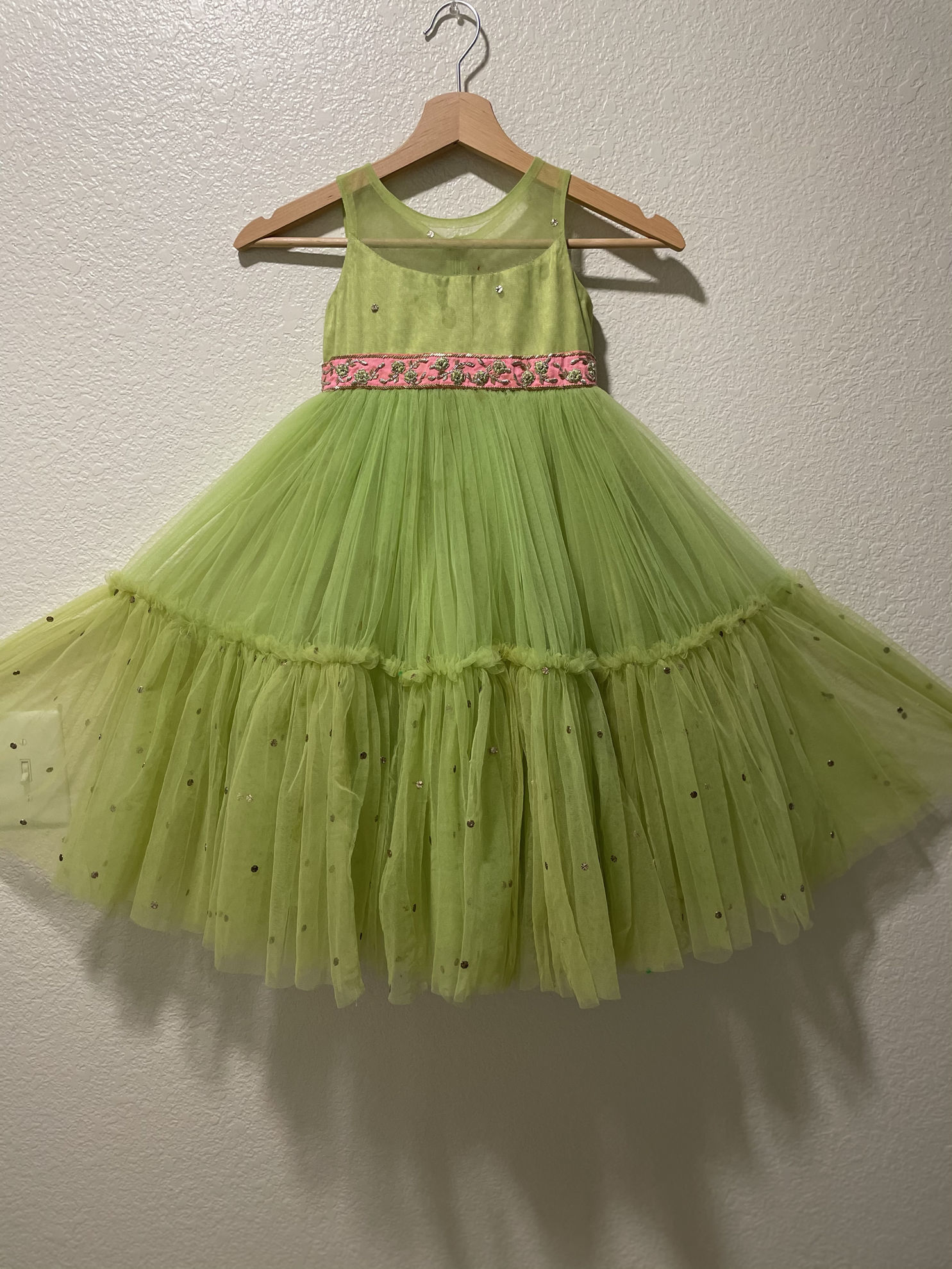 PunarviAuthentic|PreLoved|SustainableLime green net dress