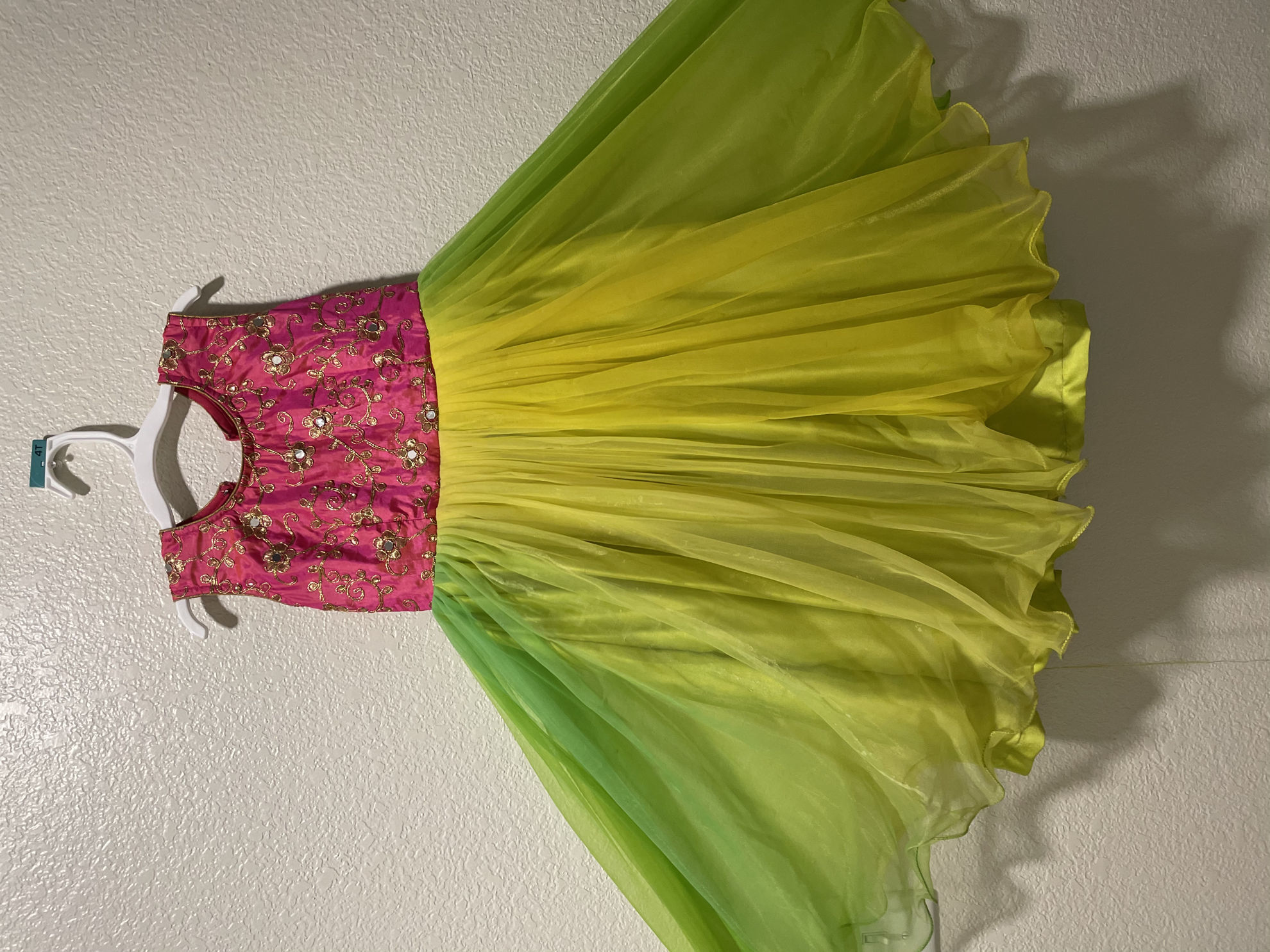 PunarviAuthenticPreLovedSustainablePink and green dress