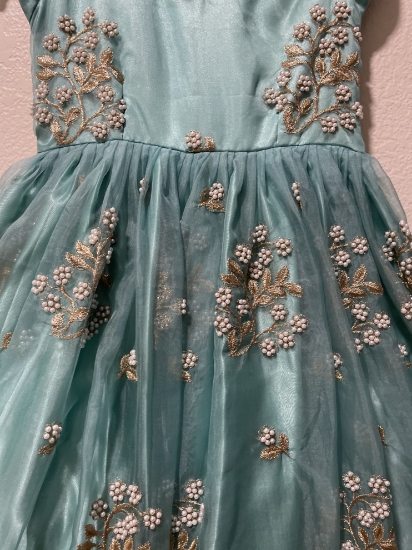 long blue frock