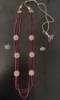 Picture of Gold Finish Kundan and red Beads Necklace Set