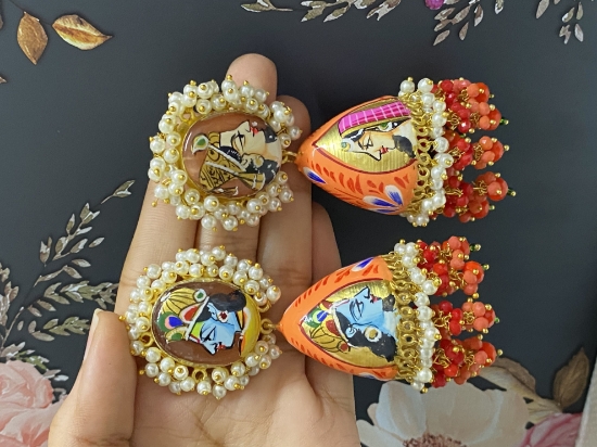 Picture of Meenakari jhumkas