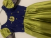 Picture of NEW semi pattu long frock with machine embroidery on yoke part for 6 to 7 years old girl