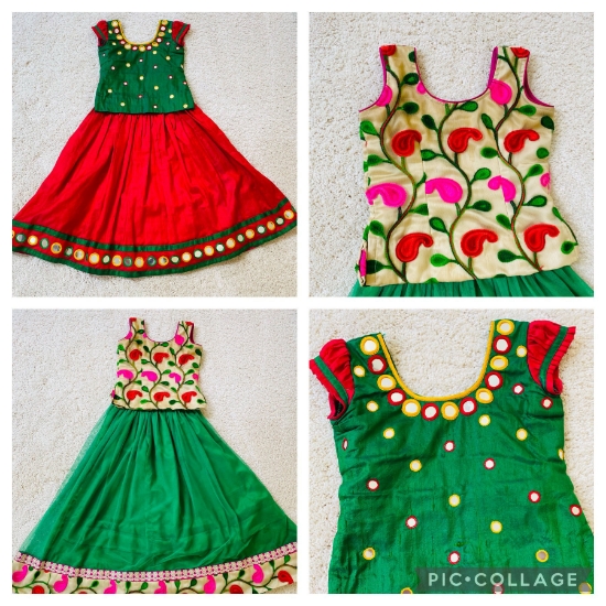 Picture of Set of 2 kids party wear lehengas 3-5y