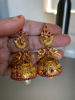 Picture of Ethnic earings /Pink Kundan Jhumkas(Gold Finish)