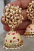 Picture of Set of 2 meenakari jhumkas combo