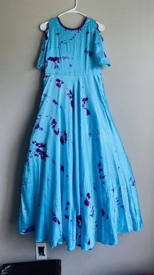 Picture of Blue shibori long frock