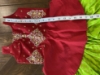 Picture of Green and red - top and chudi model pant 3- 4 years