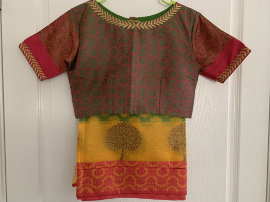 Picture of BRAND NEW -  Handloom Kora Benaras weave saree with zardosi work blouse