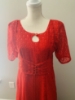 Picture of New red georgette chickenkari long frock …