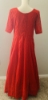 Picture of New red georgette chickenkari long frock …