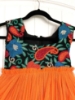 Picture of Bright Orange & Black color Thread embroidery Dress