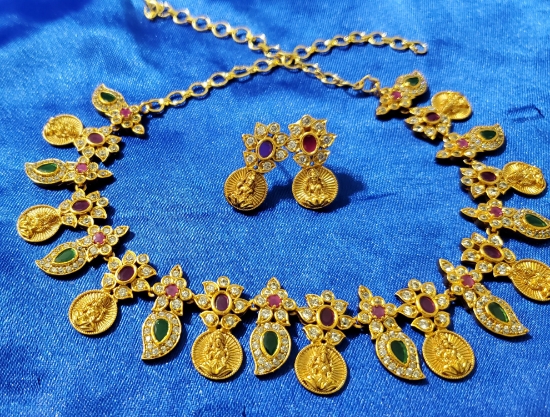 Picture of Manga with Lakshmi coin neckpiece for kids