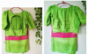 Picture of pink & parrot green color soft slik pattu saree