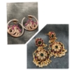 Picture of Earrings combo-  Ruby studs / Ruby Emerald hanging earrings