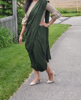 Picture of IndoWestern Green Dhothi style pant cotton Dress