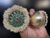 Picture of Brand New Green Kundan and Pearl Jhumkis With Gold Plating