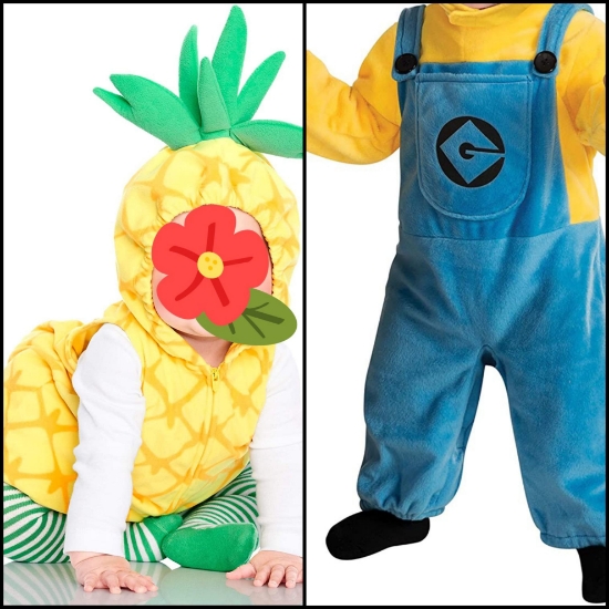 Picture of Minion and pineapple halloween costumes 6-12M