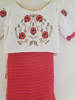 Picture of Pretty combo Bright Red with Half White Work Blouse