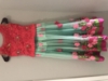 Picture of Beautiful pink rose net lehenga sea green with pink net blosue 7Y