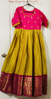 Picture of Yellow with pink long dress in L size