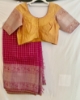 Picture of Beautiful pink and yellow combination Mangalagiri silk saree