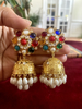 Picture of Brand New Statement earrings  Navaratna Stud Jhumkas