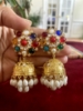 Picture of Brand New Statement earrings  Navaratna Stud Jhumkas