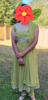 Picture of georgette mehendi green Anarkali with panta and dupatta