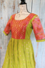 Picture of Brand new green Benaras soft silk dress with 13 inches border with backing