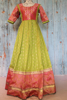 Picture of Brand new green Benaras soft silk dress with 13 inches border with backing