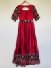 Picture of Maroon Red with black Ikath border and hands with Ikath belt