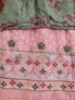 Picture of Light weight beautiful thread work rose milk color saree with custom ruffle blouse