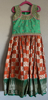 Picture of New Orange and green pattu lengha - 4-5 years