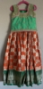 Picture of New Orange and green pattu lengha - 4-5 years