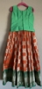 Picture of New Orange and green pattu lengha - 4-5 years