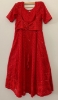 Picture of New red georgette chickenkari long frock …