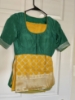 Picture of Beautiful raw mango inspired design yellow benares saree with blouse