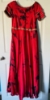 Picture of Red and Black Shibori  long dress with ruffle sleeves